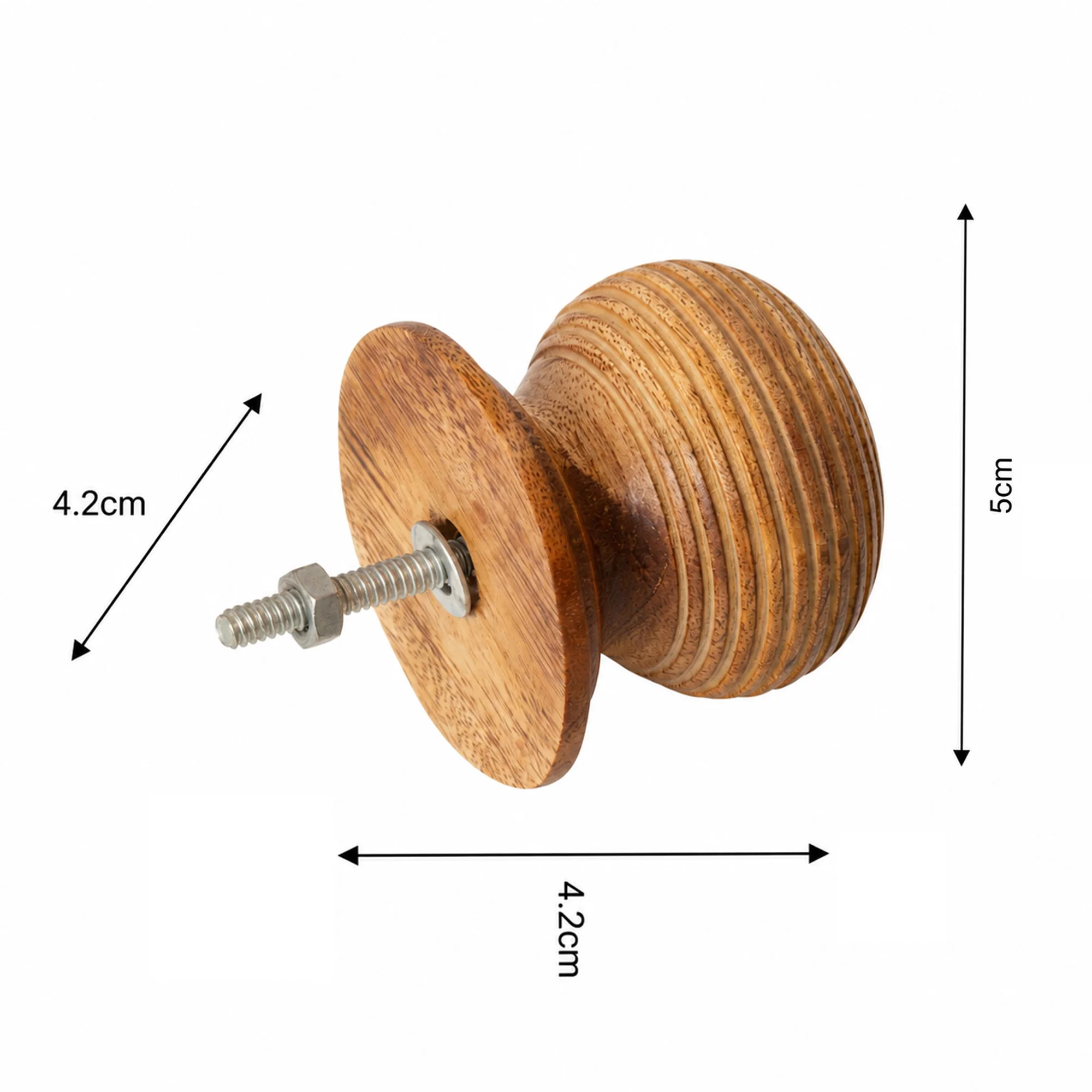 Set of 4 Large Wooden Swirl Drawer Knobs - Image 5