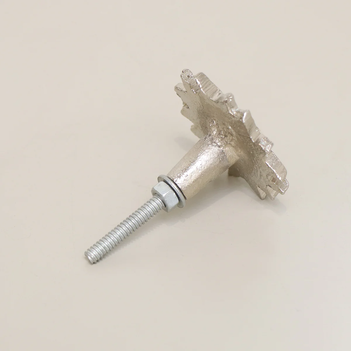 Shiny Silver Sun Drawer Knob - Image 2