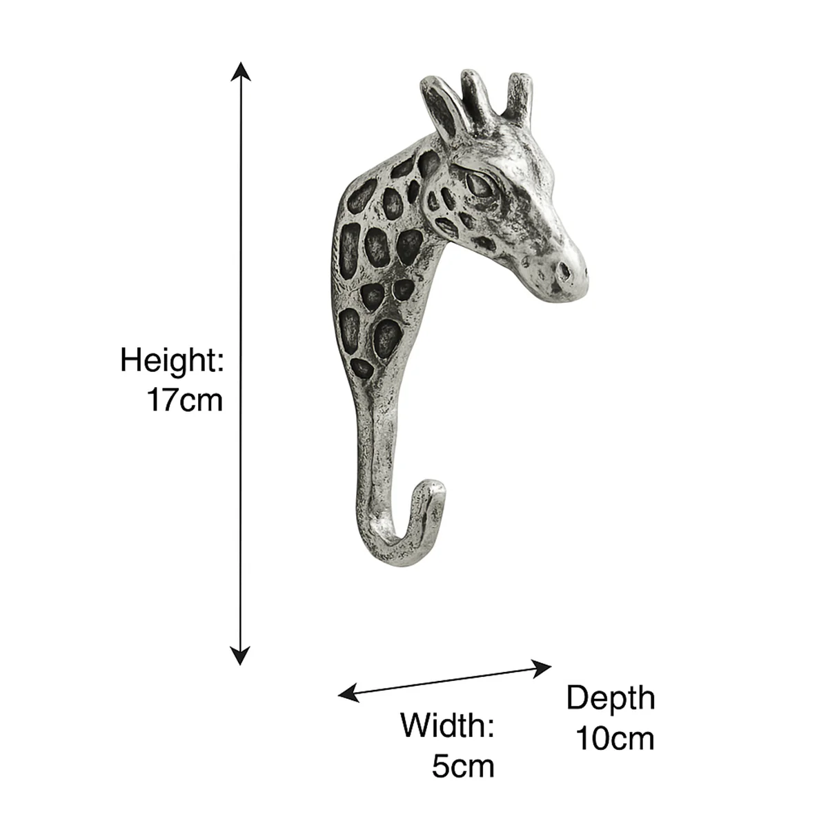 Silver Metal Giraffe Wall Hook - Image 5