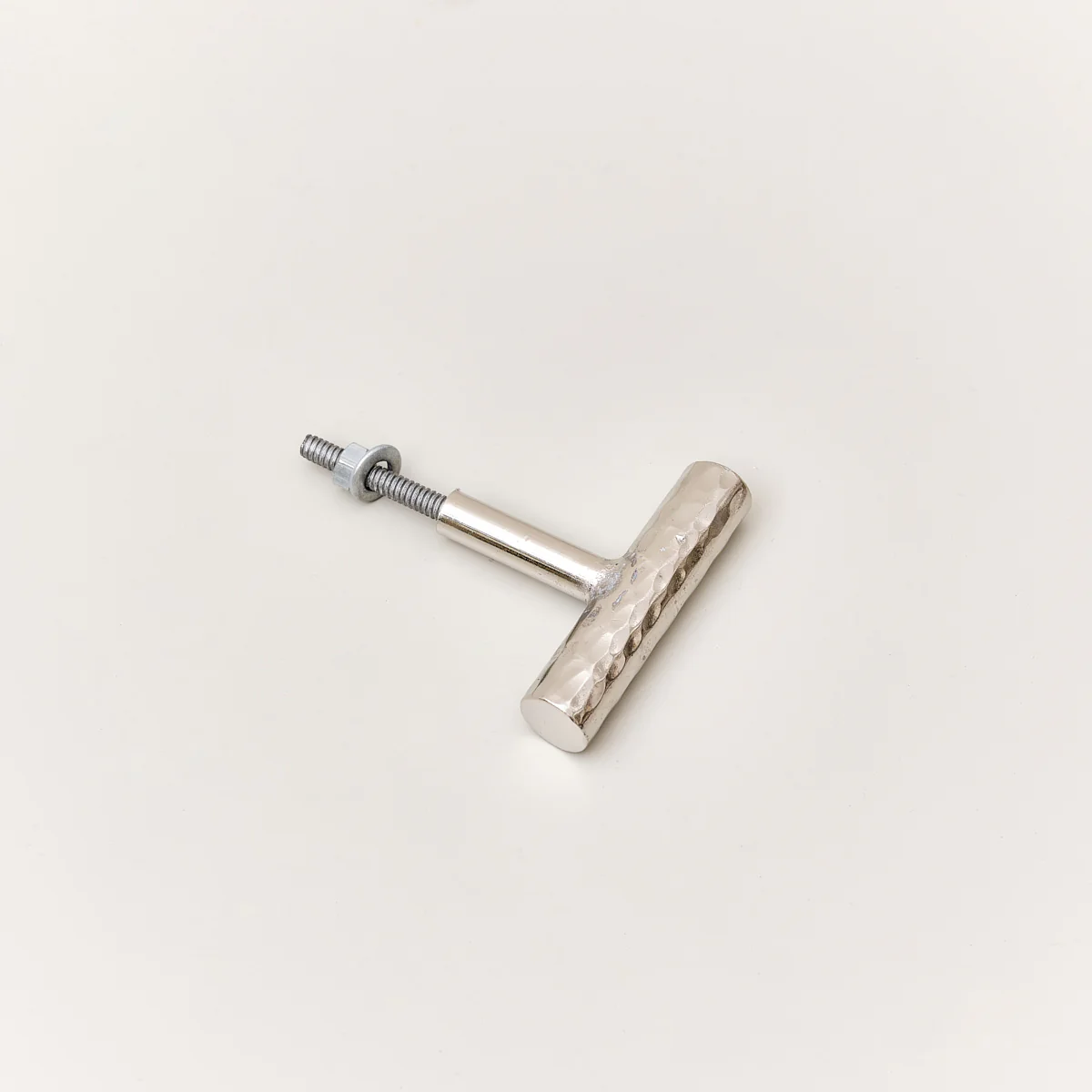 Silver Metal Hammered Drawer Bar Pull Handle 5.5cm - Image 3