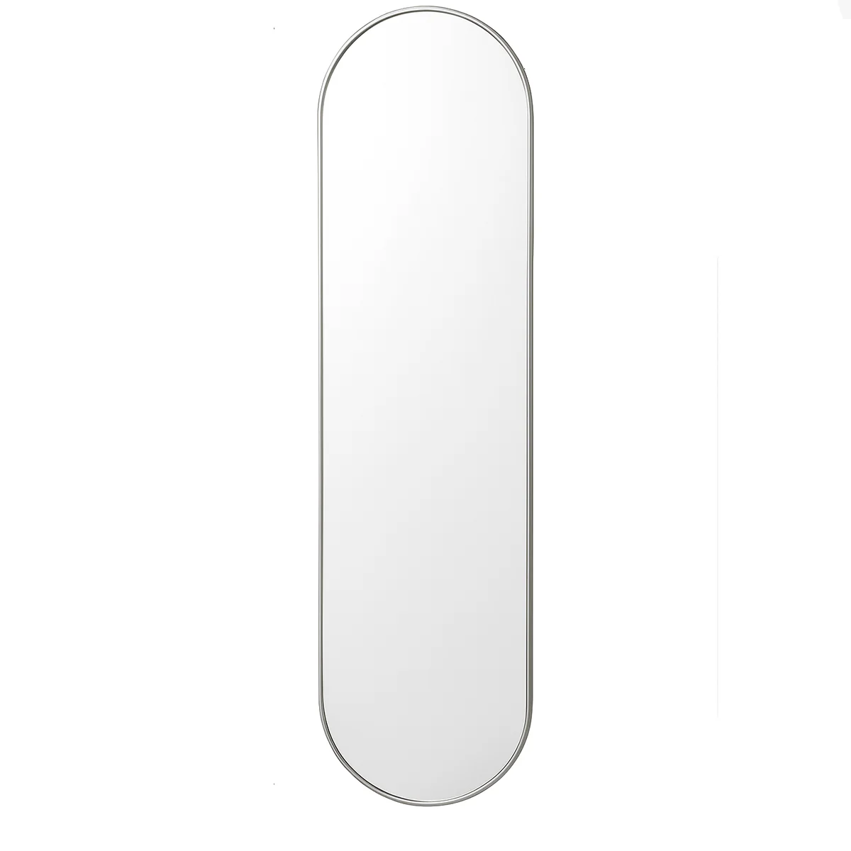 Silver Oval Framed Wall Mirror 140cm x 40cm - Image 8