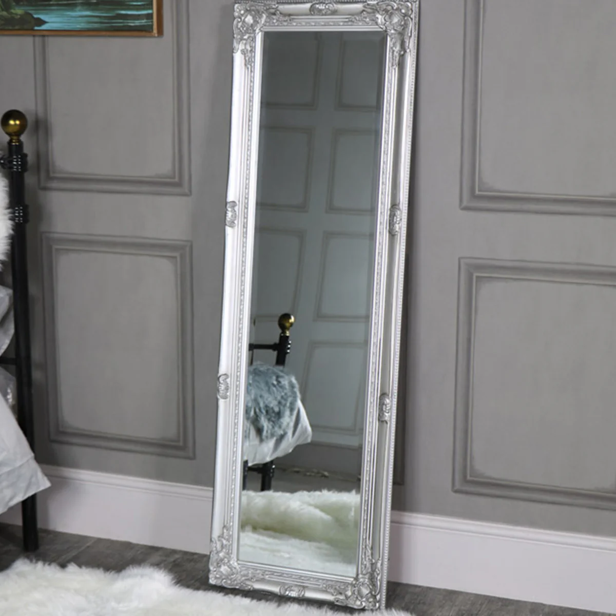 Tall Silver Wall / Leaner Mirror 47cm x 142cm - Image 4