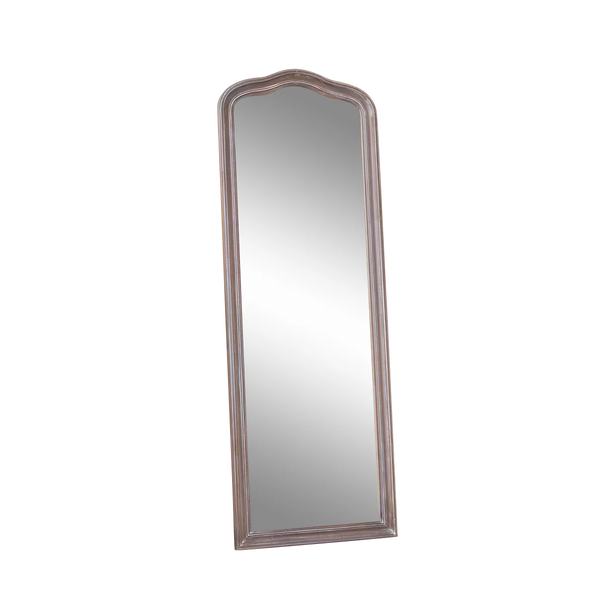 Slim Arched Washed Wooden Framed Leaner Mirror - 50cm x 140cm - Image 8