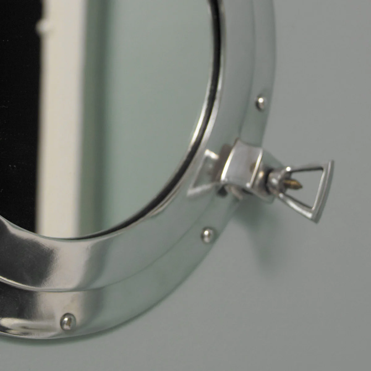 Silver Metal Porthole Mirror 28cm x 28cm - Image 2