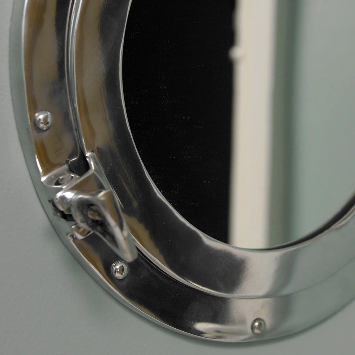 Silver Metal Porthole Mirror 28cm x 28cm - Image 4