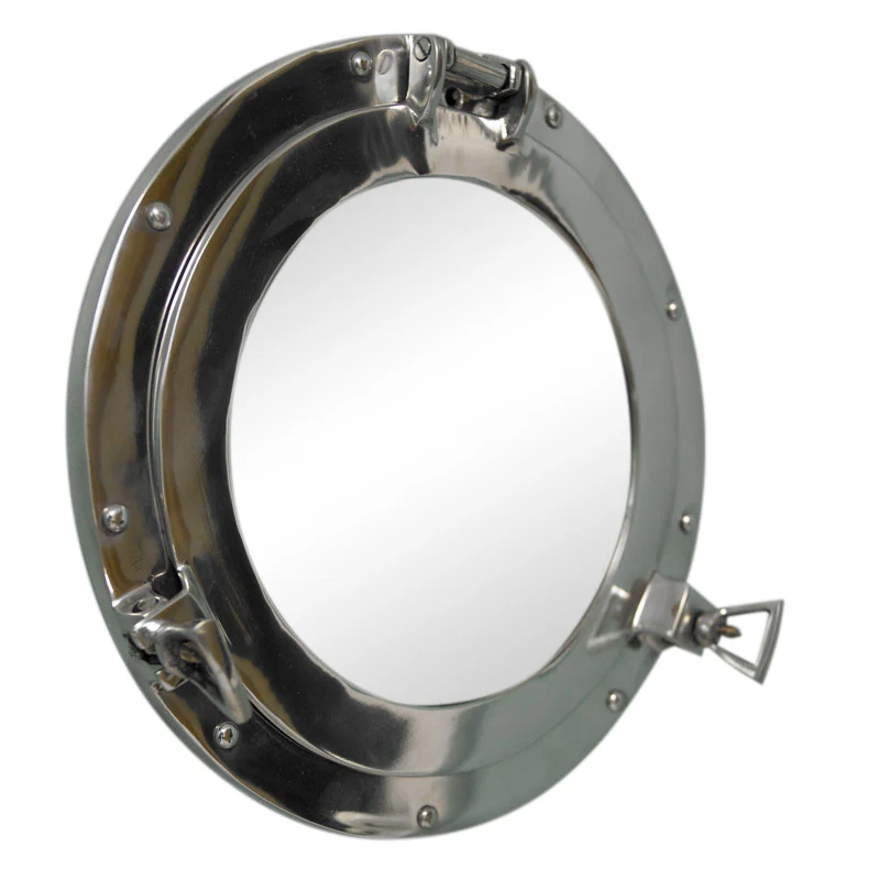 Silver Metal Porthole Mirror 28cm x 28cm - Image 6