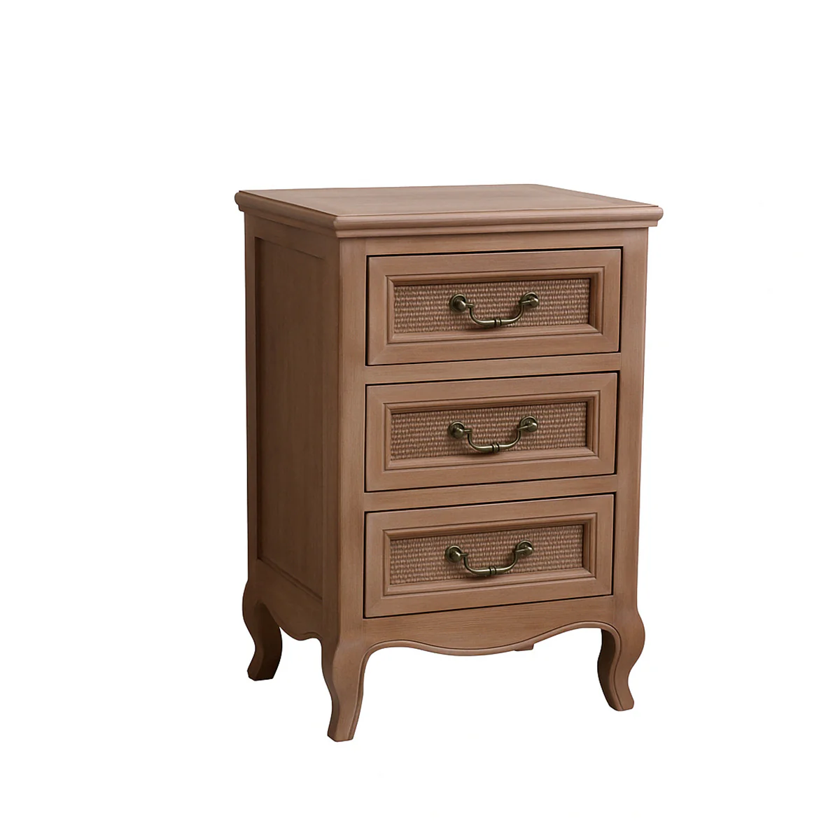 Solid Wood 3 Drawer Bedside Table - Hessian Range - Image 6
