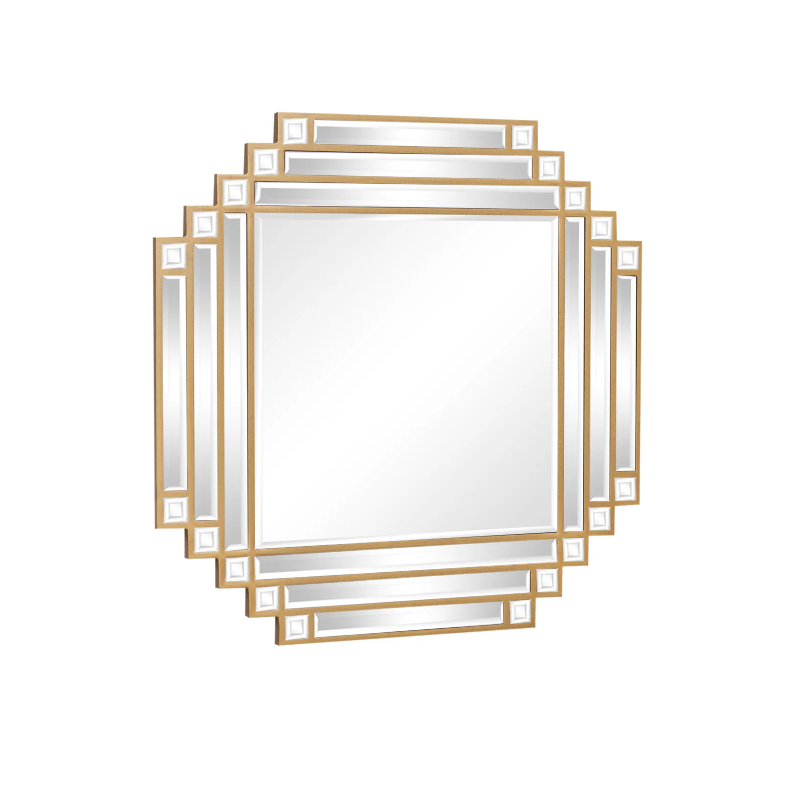 Square Gold Art Deco Fan Wall Mirror 55cm x 55cm - Image 8