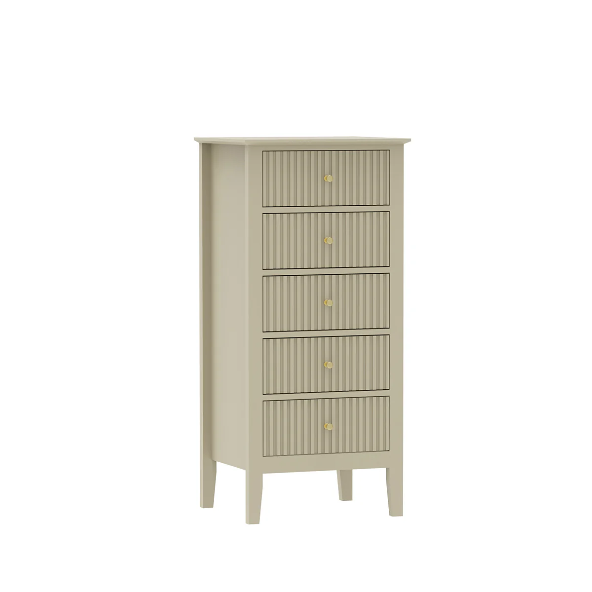 Tall 5 Drawer Bedside Table - Hales Taupe Range - Image 6