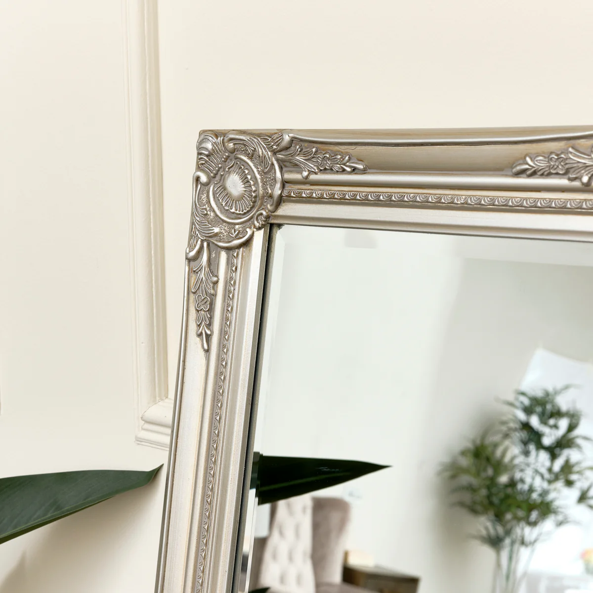 Tall Champagne Silver Wall Mirror 47cm x 142cm - Image 2