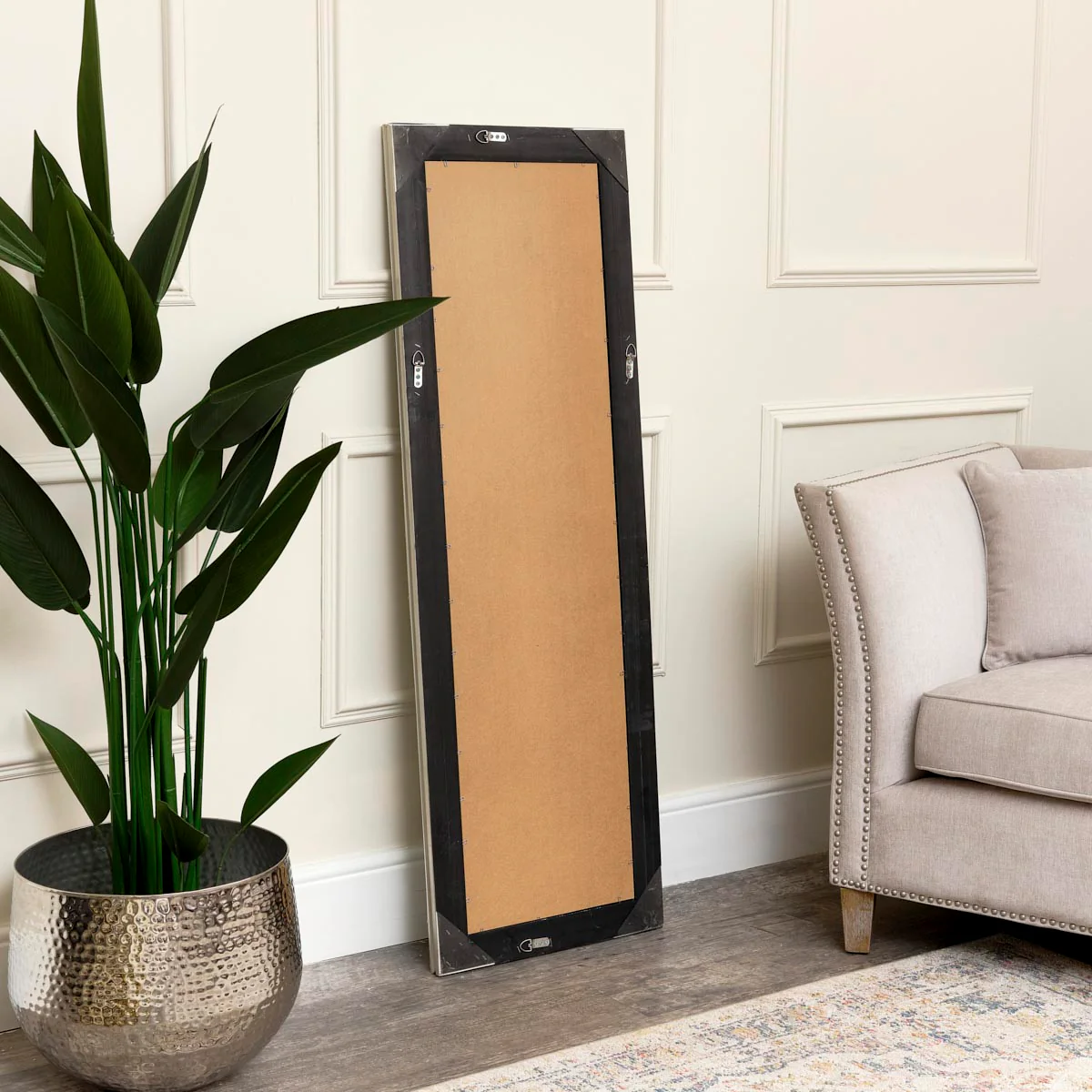 Tall Champagne Silver Wall Mirror 47cm x 142cm - Image 3