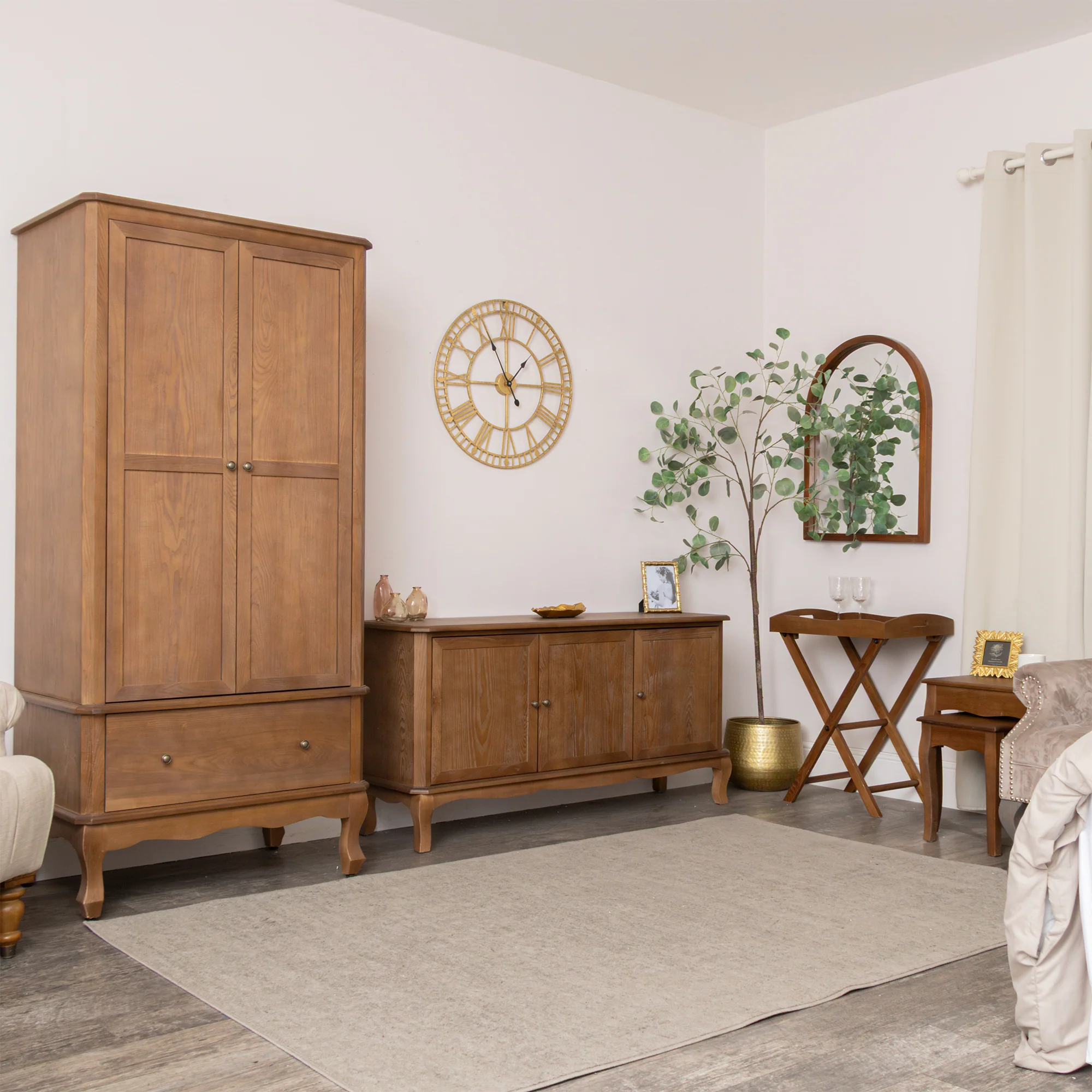 Tall Dark Wood Wardrobe - Ashwell Range DAMAGED SECONDS - Image 13