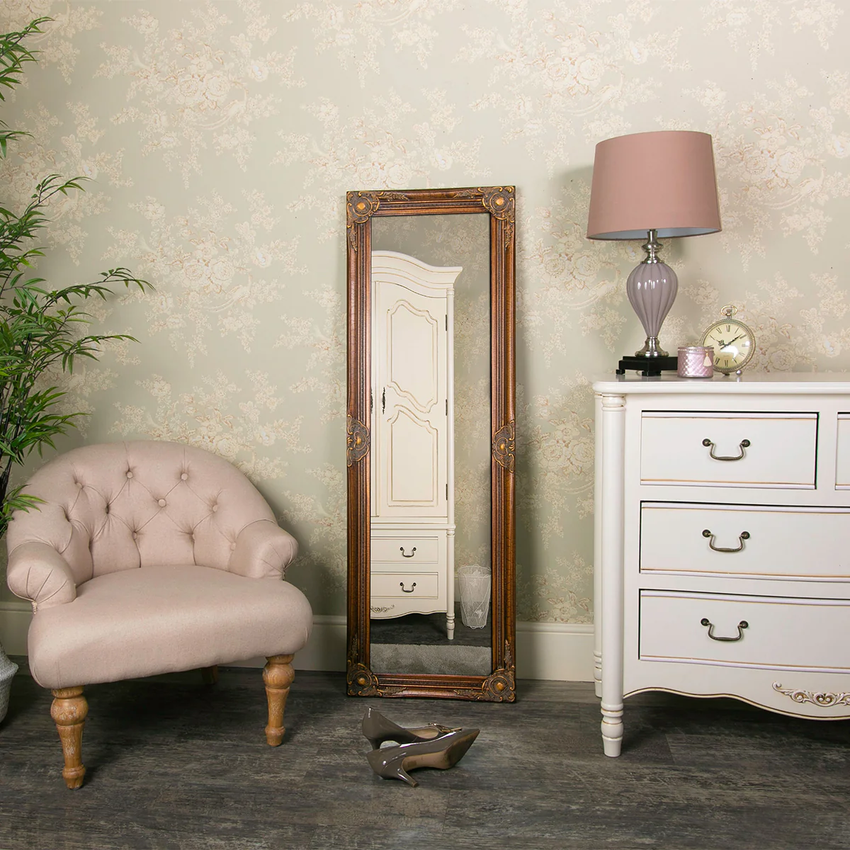 Tall Gold Wall Mirror 47cm x 142cm - Image 4