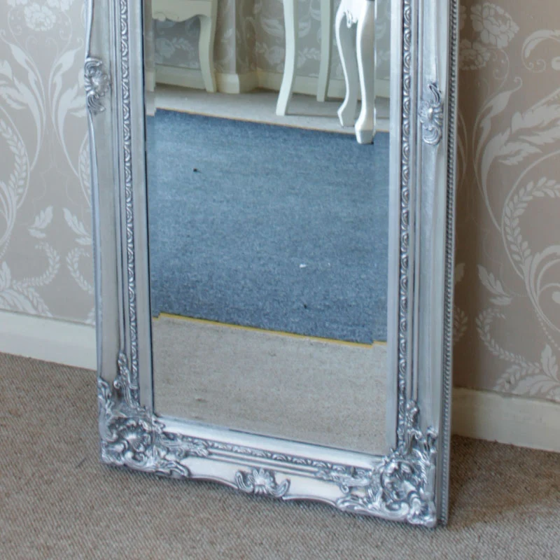 Tall Silver Ornate Mirror 47cm x 142cm - Image 4