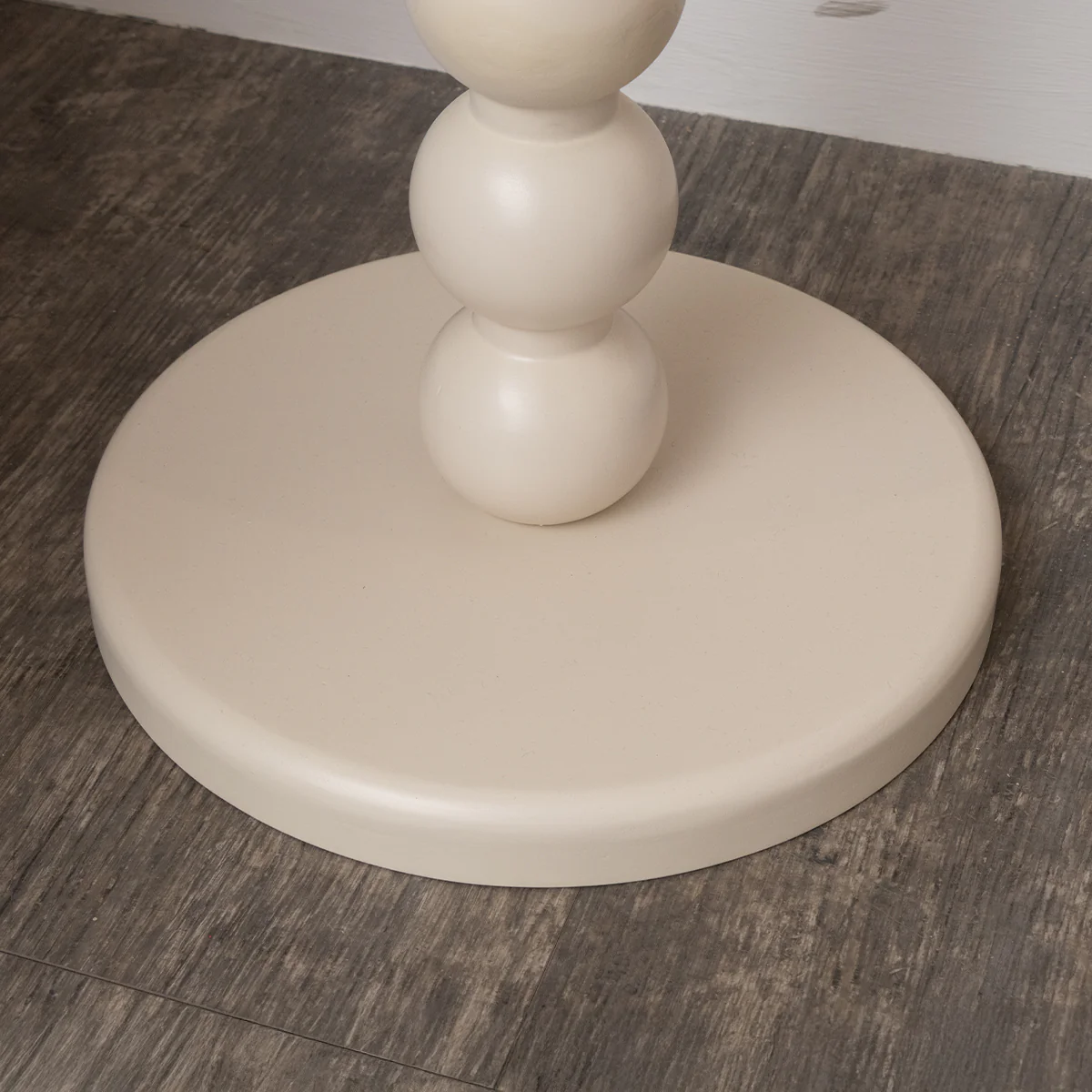 Taupe Painted Round Wooden Bobble Side Table - 45cm x 56.5cm - Image 4