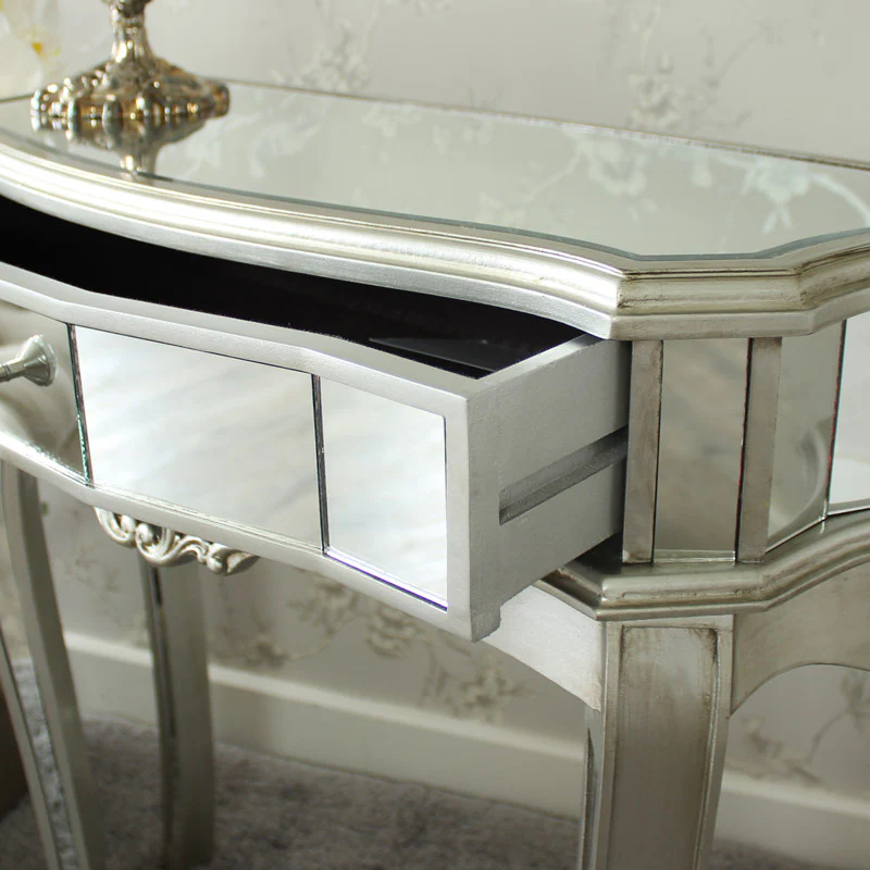 Half Moon Mirrored Console Table - Tiffany Range - Image 3