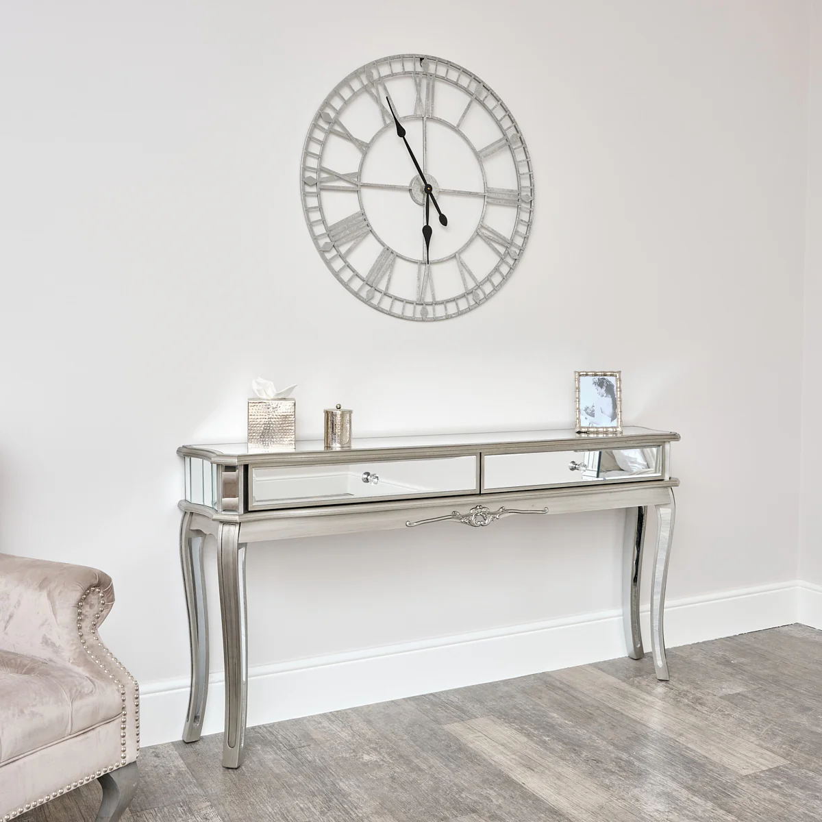 Large Mirrored Console Table - Tiffany Range - Image 4
