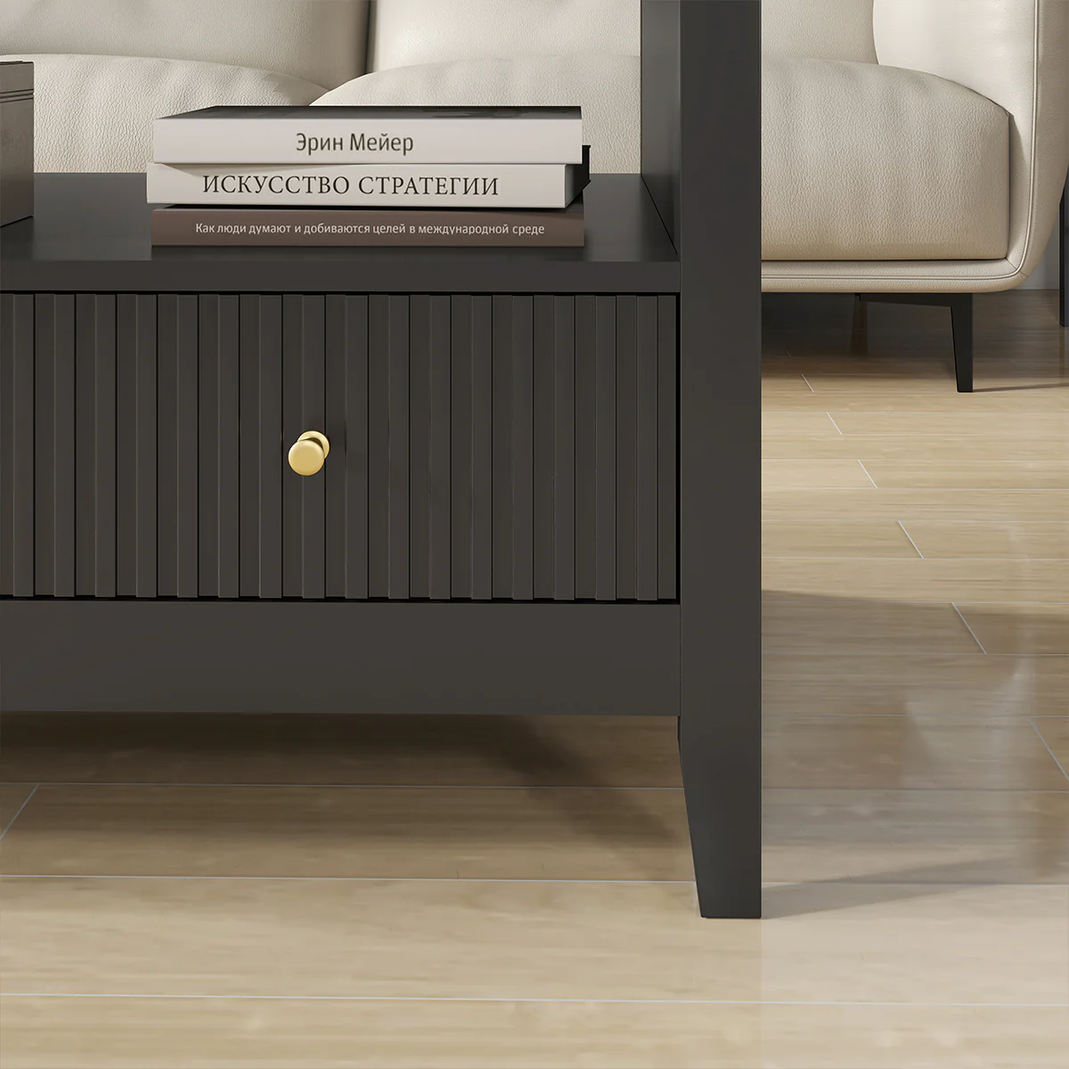 Two Drawer Coffee Table - Hales Black Range - Image 3
