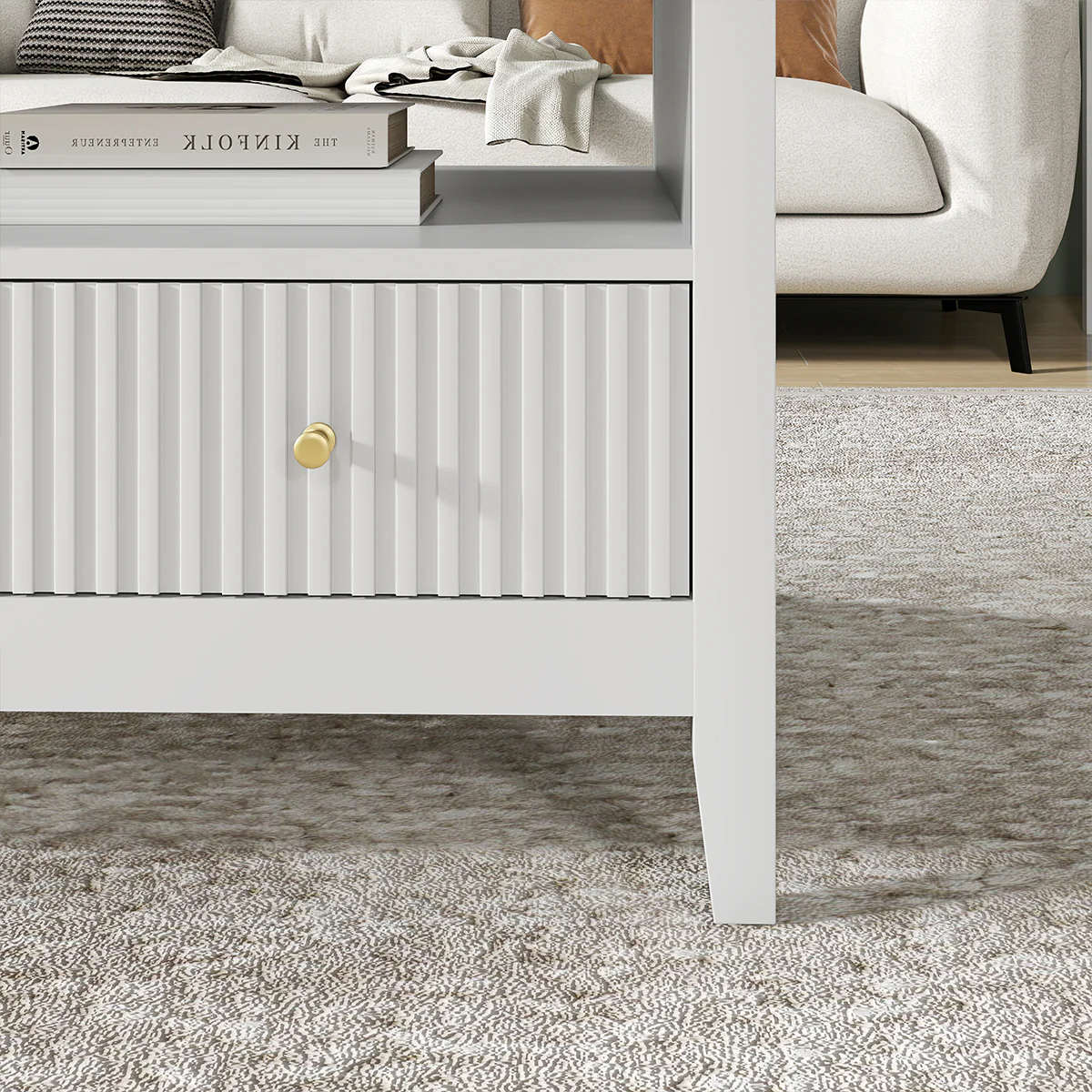 Two Drawer Coffee Table - Hales White Range - Image 3