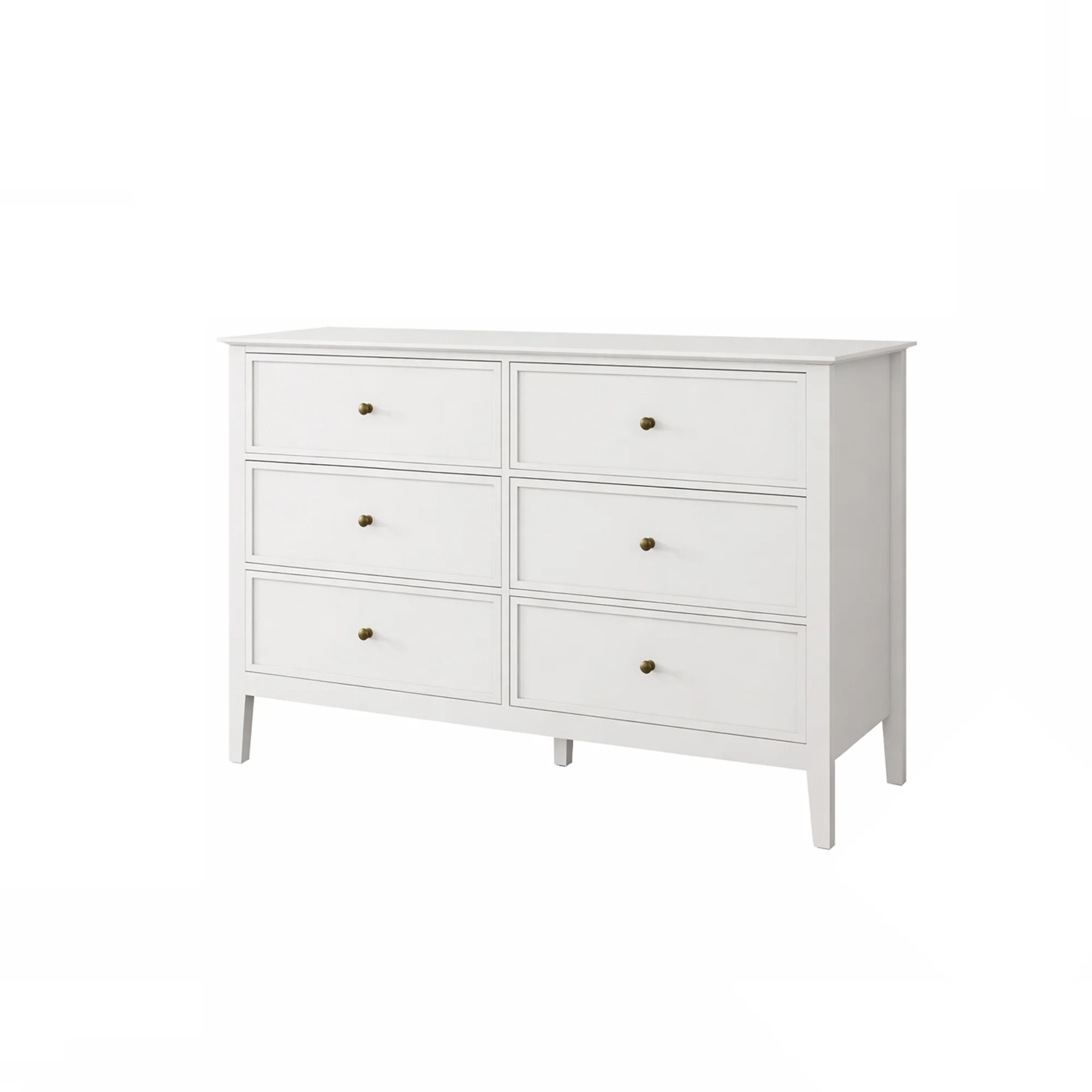 White 6 Drawer Chest of Drawers - Rowley White Range - Image 7