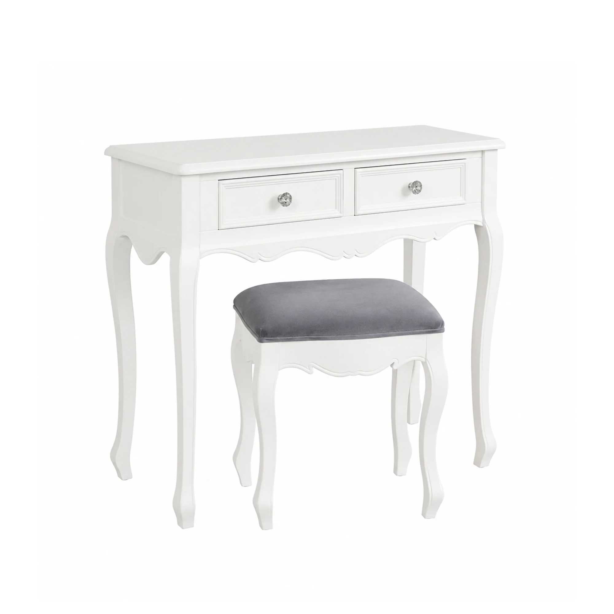 White Dressing Table & Stool Set - Victoria Range - Image 7