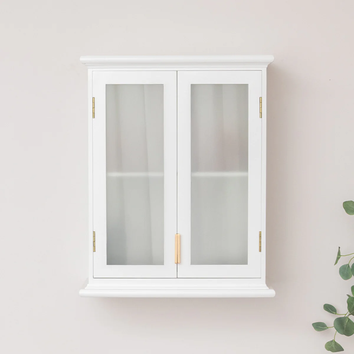 White Frosted Glass Wall Cabinet - Image 3