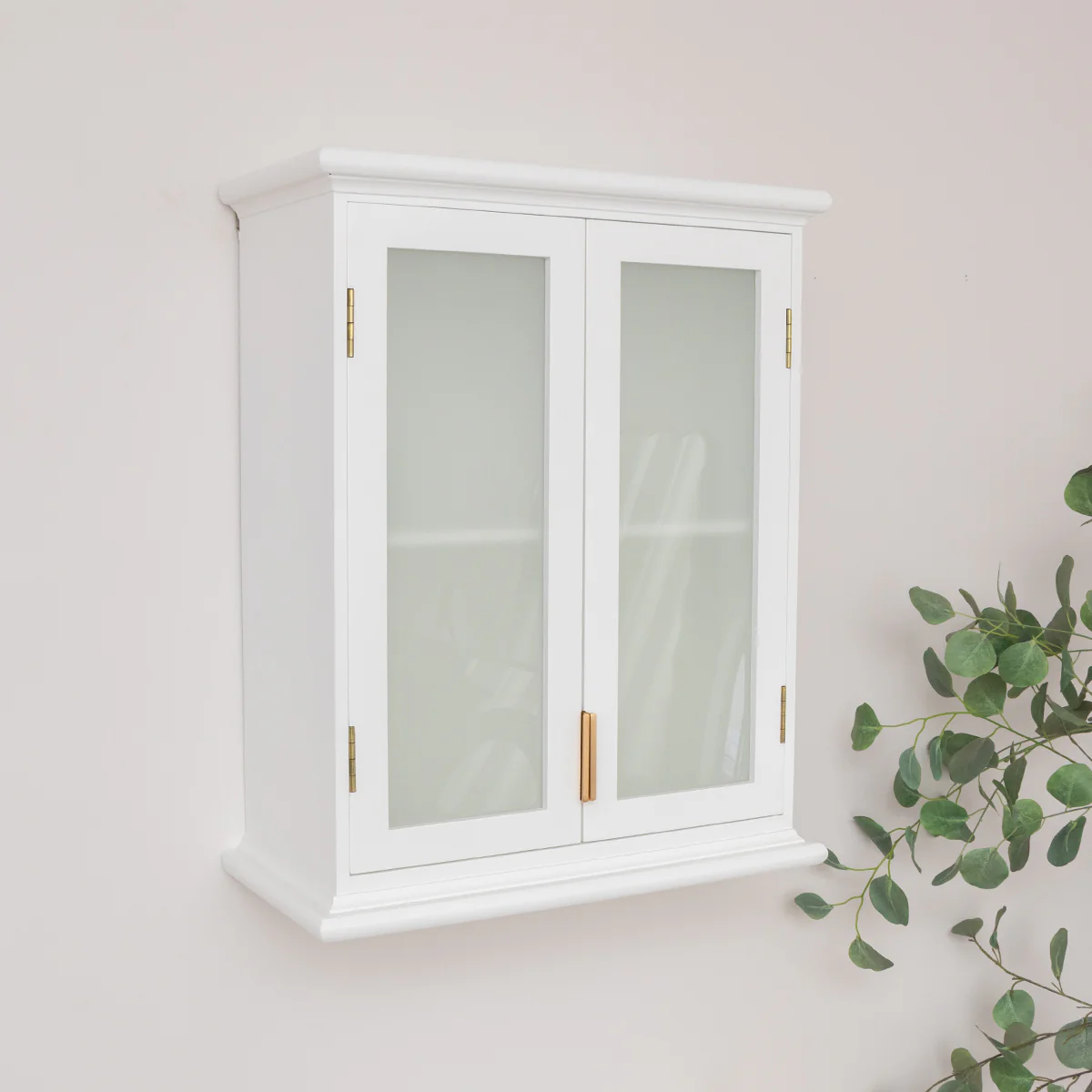 White Frosted Glass Wall Cabinet - Image 4