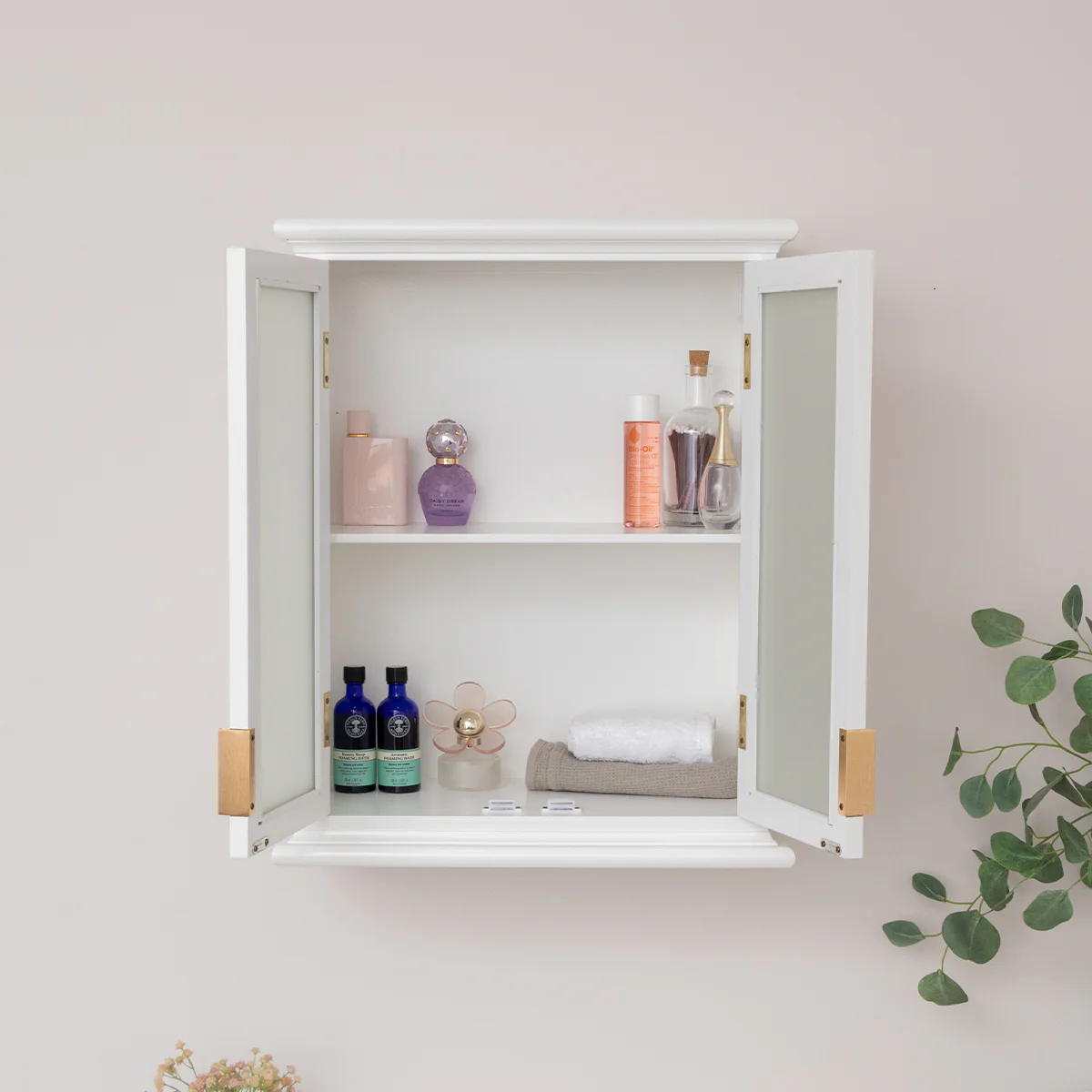 White Frosted Glass Wall Cabinet - Image 5