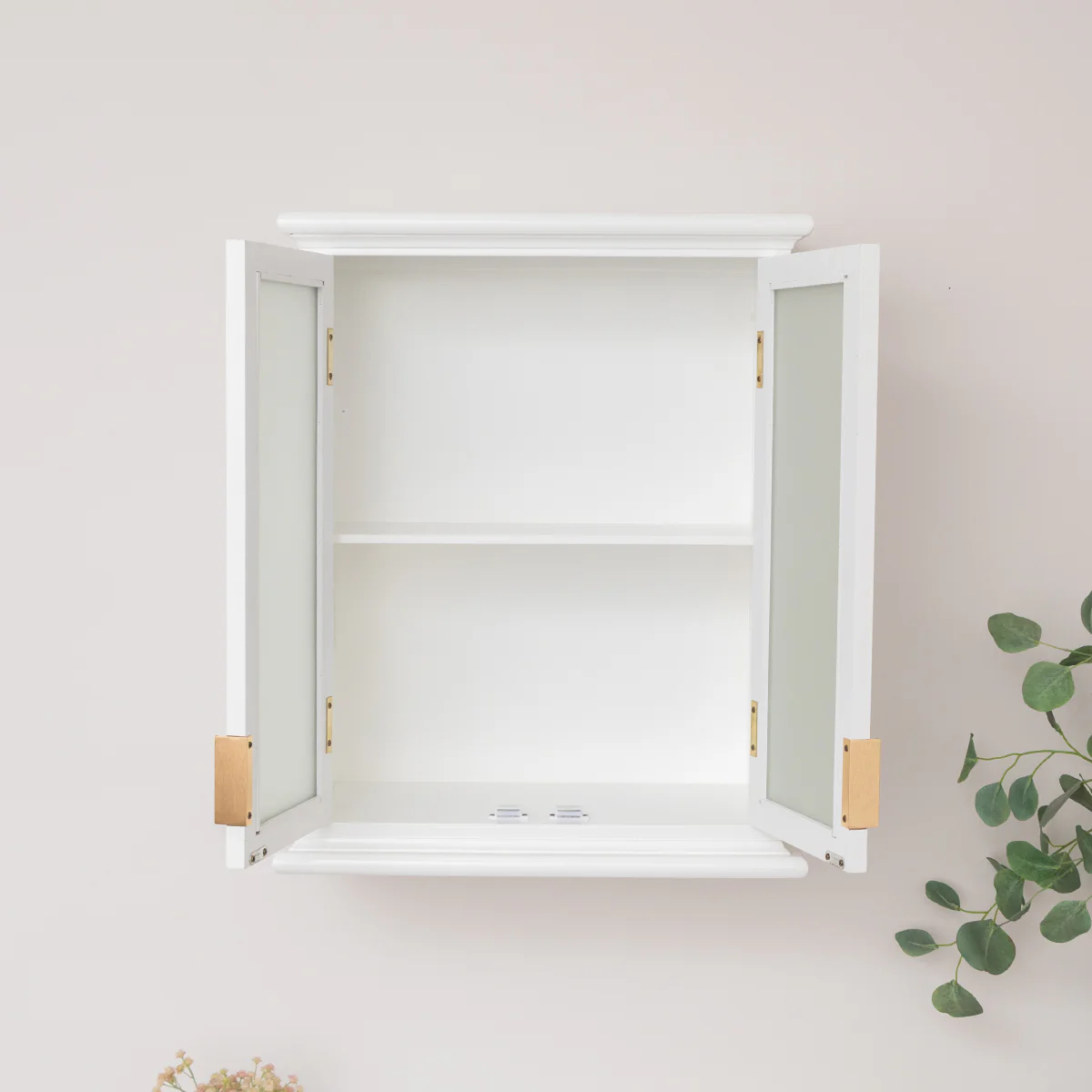 White Frosted Glass Wall Cabinet - Image 9
