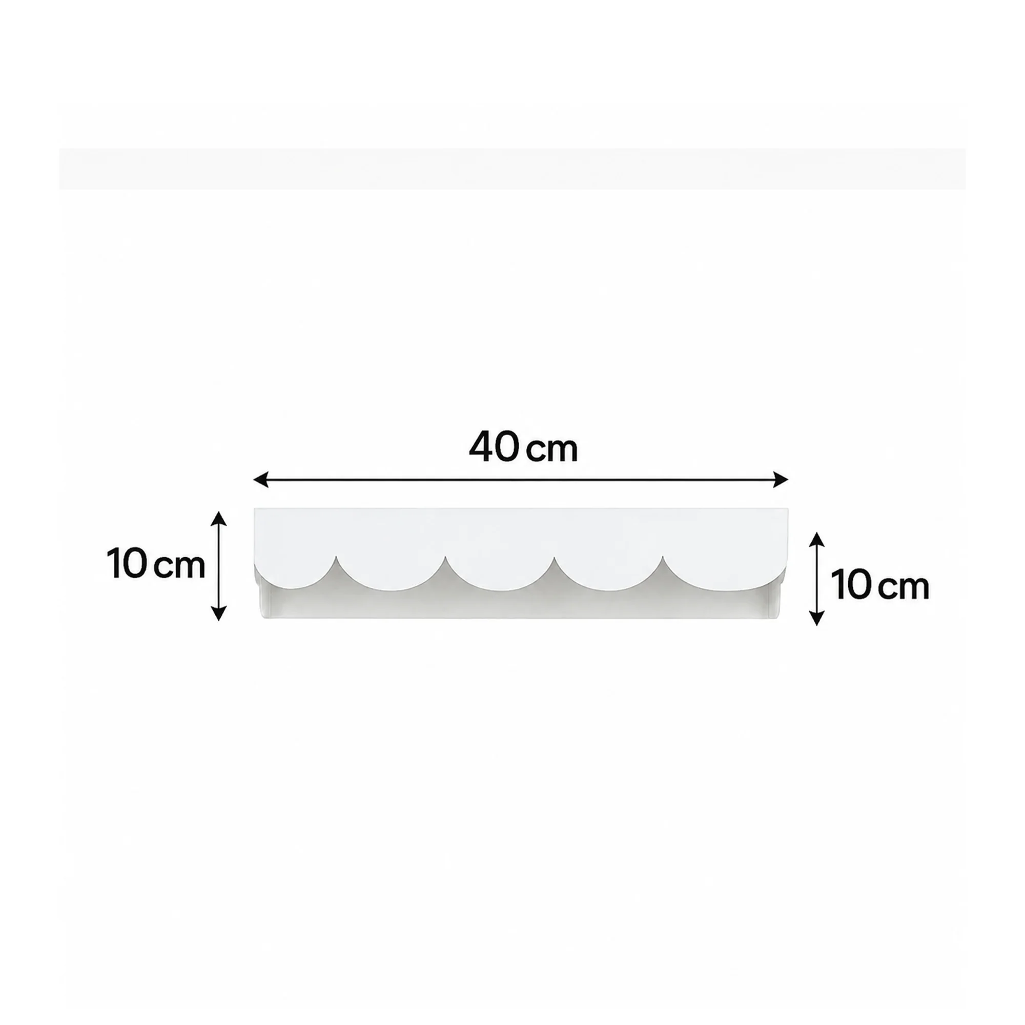 White Scalloped Wall Storage Shelf - 40cm - Image 7