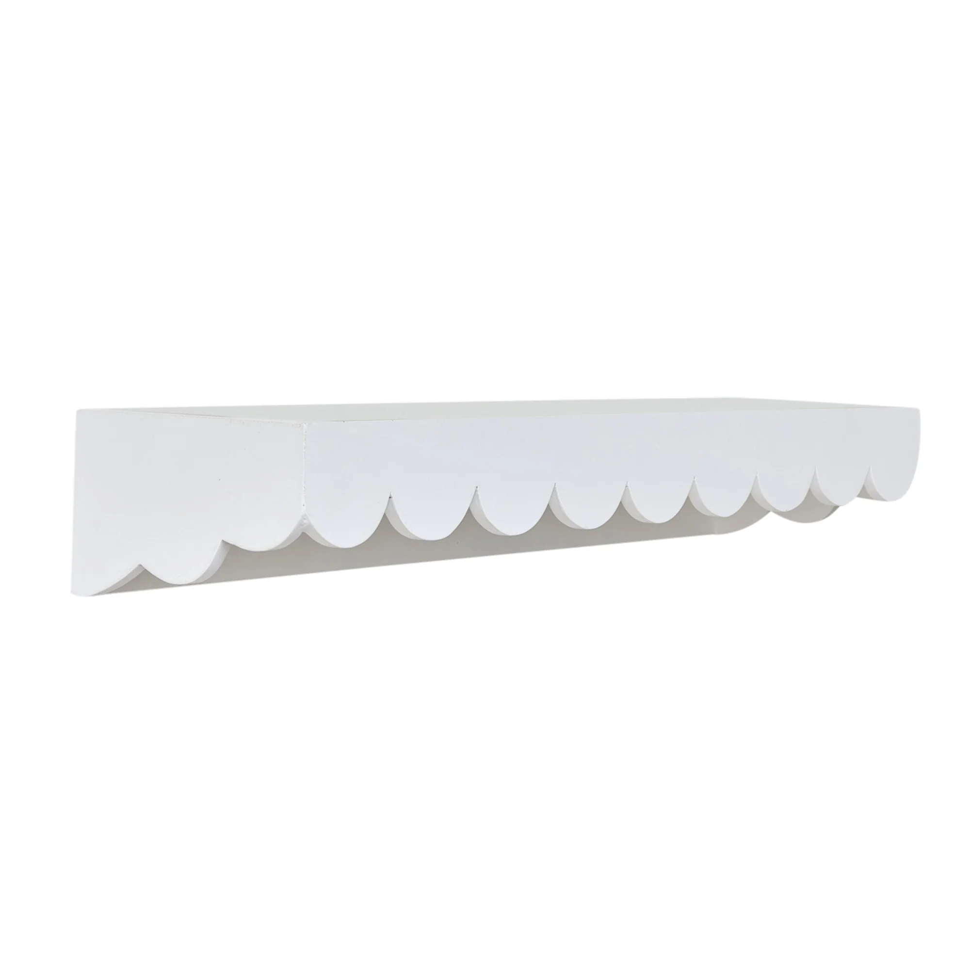 Large White Scalloped Wall Storage Shelf - 61cm - Image 11