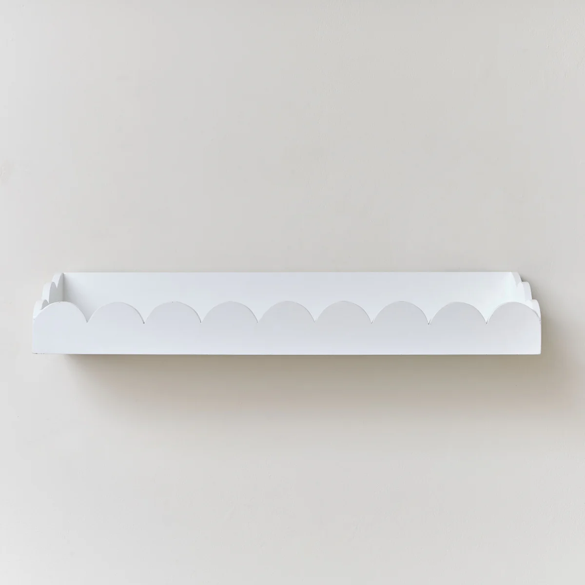 Large White Scalloped Wall Storage Shelf - 61cm - Image 7