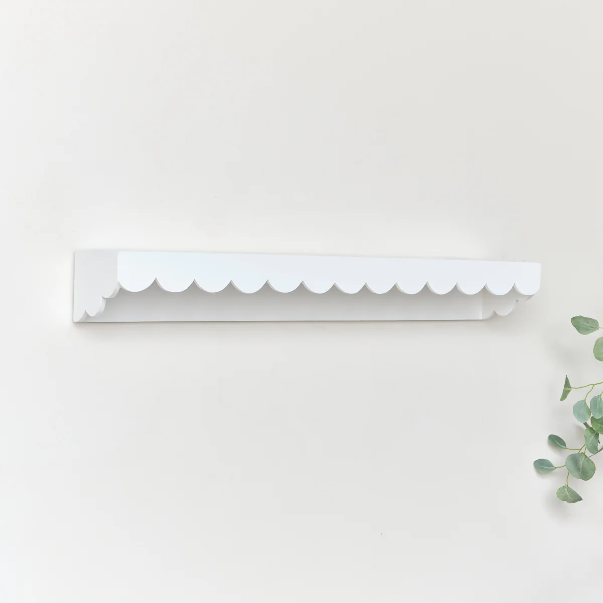 Extra Large White Scalloped Wall Storage Shelf - 90cm - Image 5