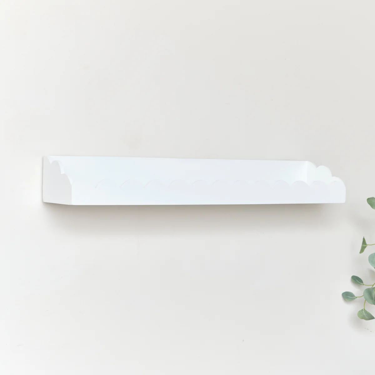 Extra Large White Scalloped Wall Storage Shelf - 90cm - Image 6