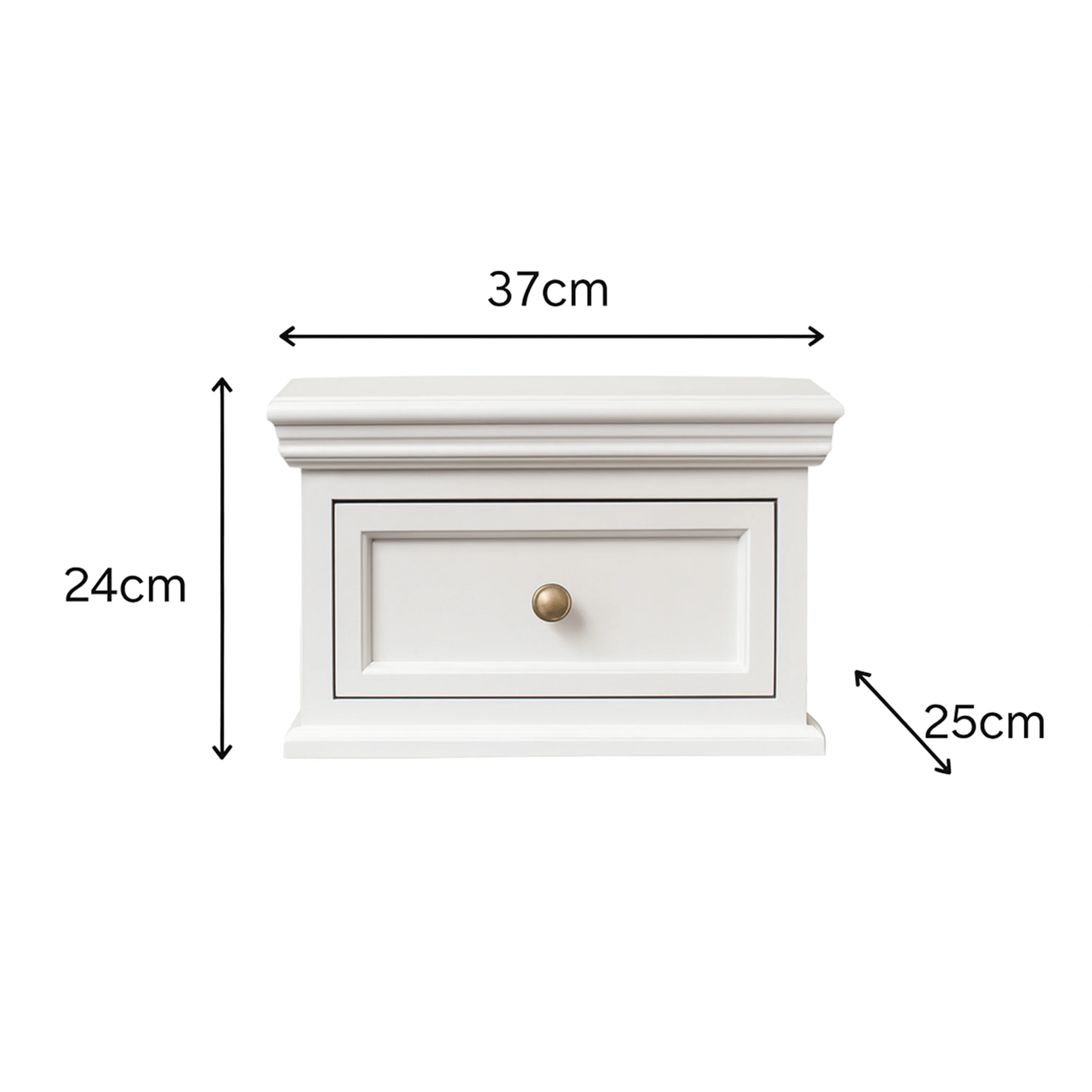 White Wall Mounted Bedside Table - Daventry White Range - Image 5