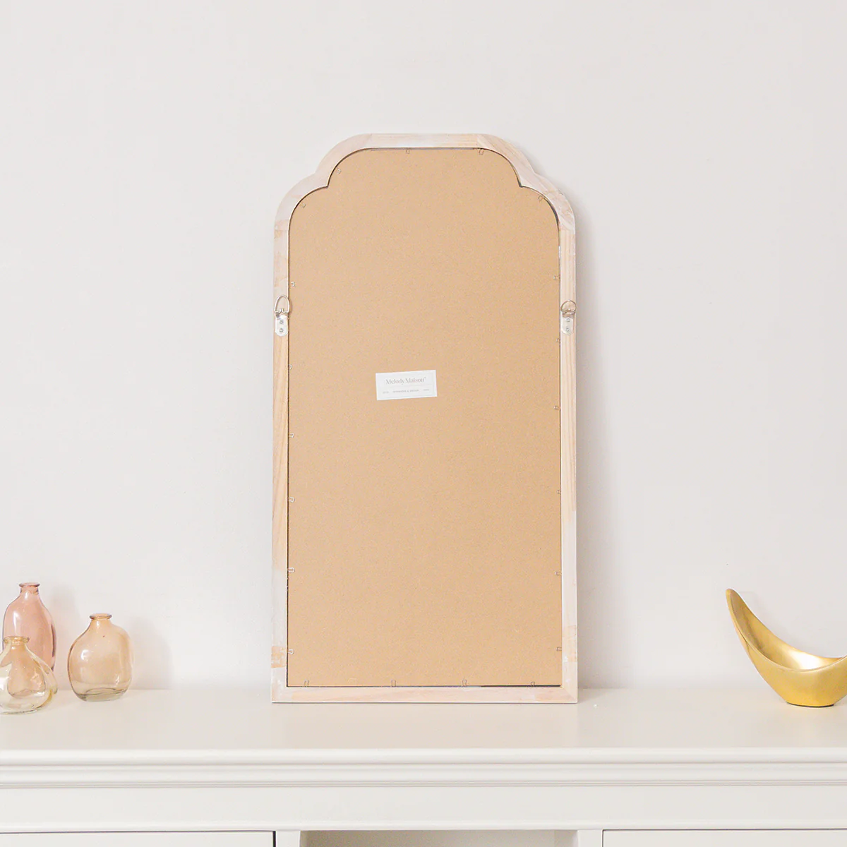 White Washed Distressed Wooden Frame Wall Mirror - 40cm x 75cm - Image 5