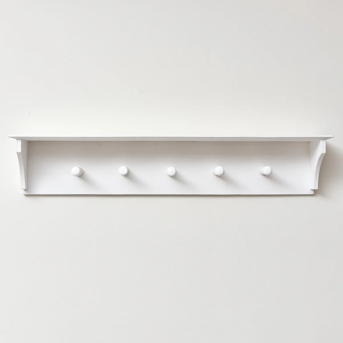 White Wall Shelf with Hooks - Image 5