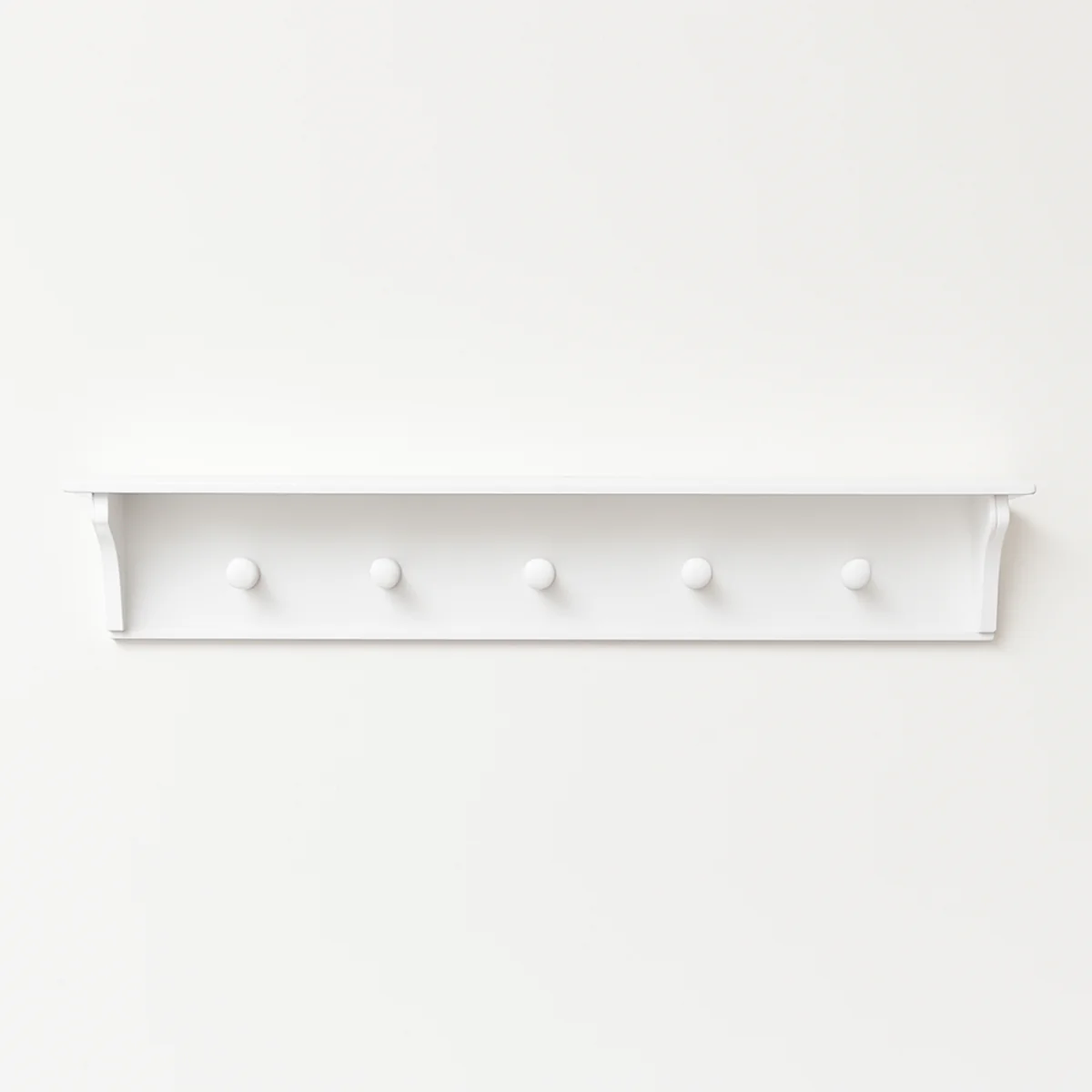 White Wall Shelf with Hooks - Image 8