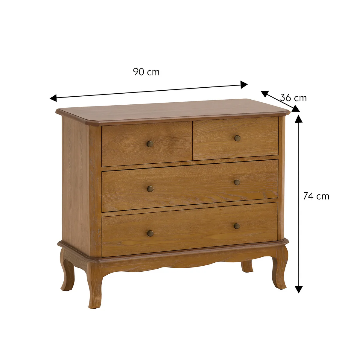 4 Drawer Dark Wood Chest of Drawers - Ashwell Range - Image 7