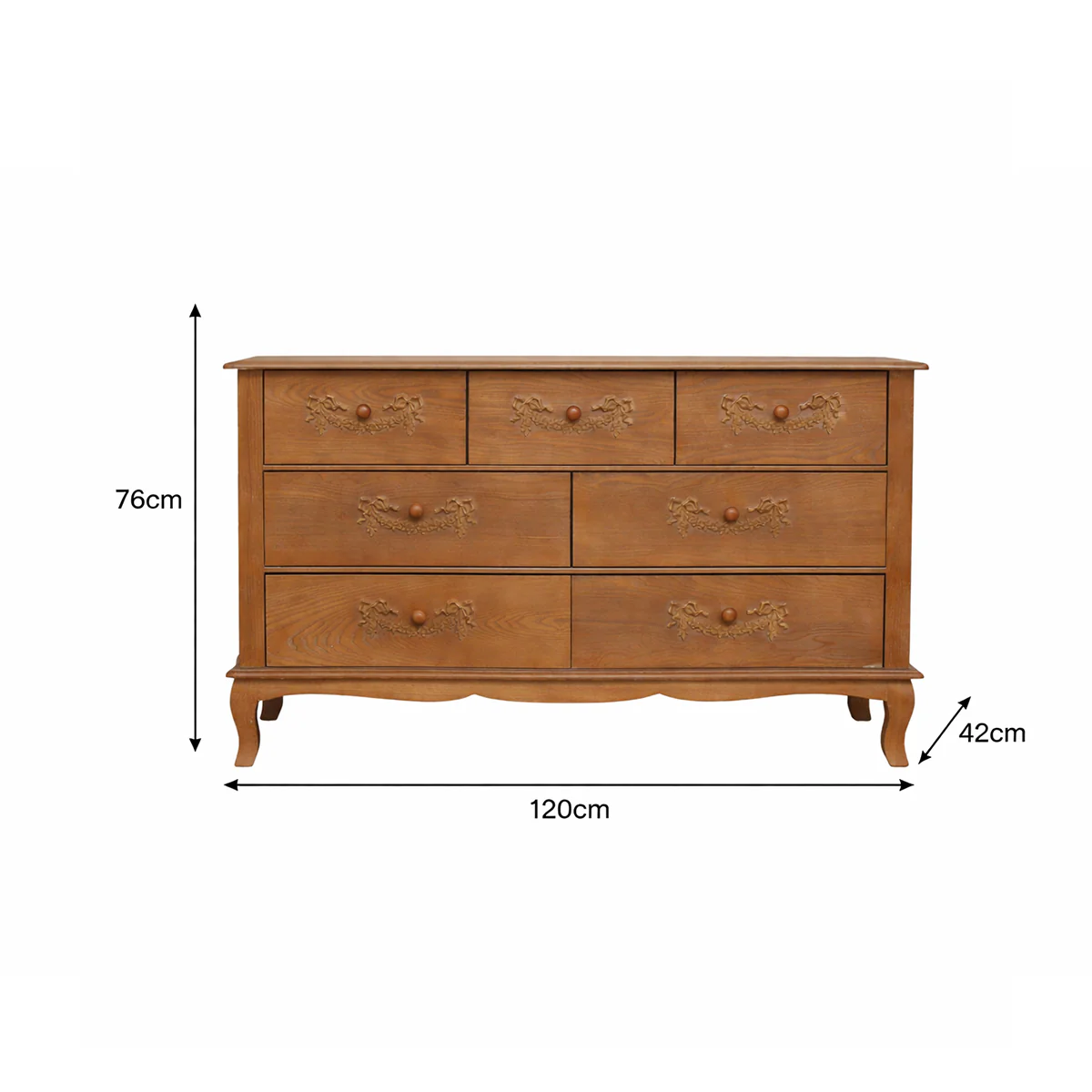 Wooden 7 Drawer Chest of Drawers - Pays Du Bois Range - Image 10