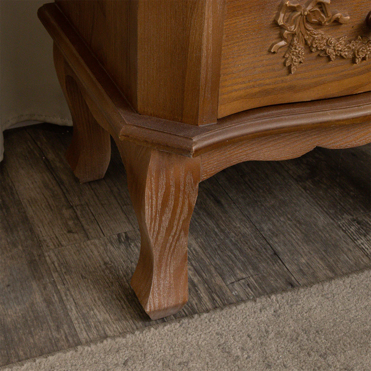 Wooden Dressing Table Set, 7 Drawer Chest of Drawers & Pair of 3 Drawer Bedside Tables - Pays Du Bois Range - Image 7