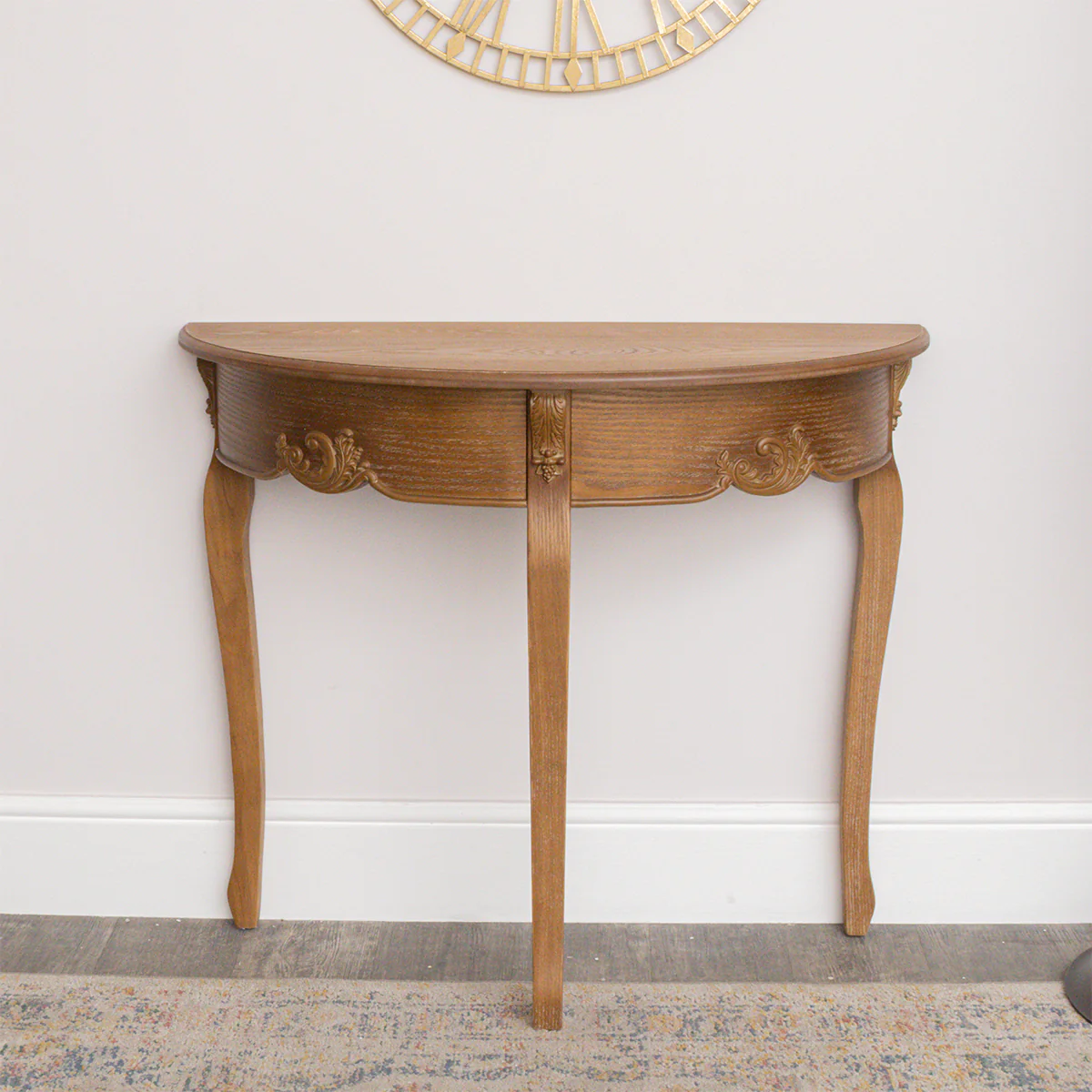 Wooden Half Moon Console Table - Pays Du Bois Range - Image 5