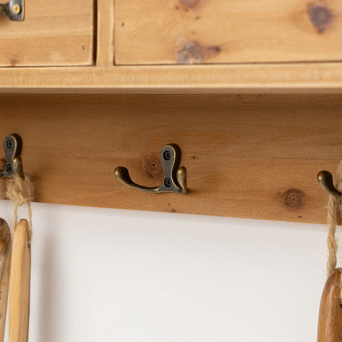 Wooden Wall Mounted Cupboard with hooks - Image 5